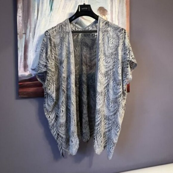 Michaela By Michael B One Size Women's Cardigan Gray Silver - Picture 1 of 10